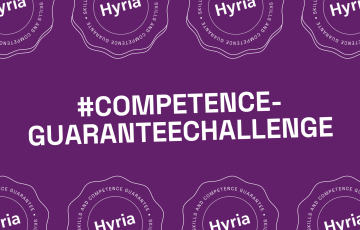 The text "competence guarantee challenge" on a purple background 