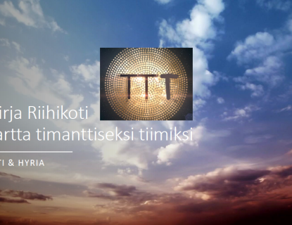 Taivas, jonka päällä teksti Työkirja Riihikoti, Tiekartta timanttiseksi tiimiksi