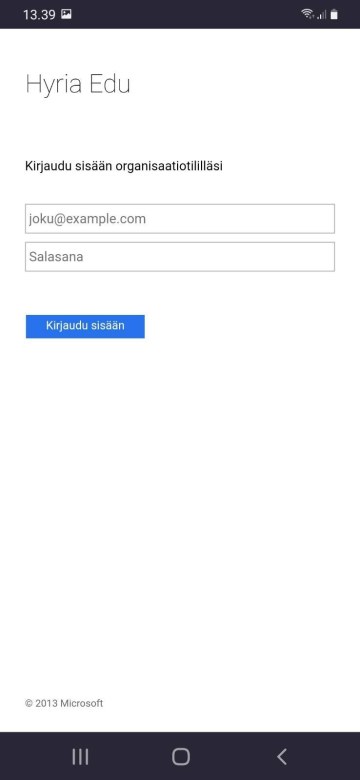 Napauta Kirjaudu sisään omalla edu-tunnuksella.